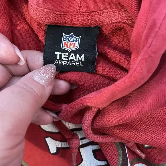 VTG Y2K NFL San Francisco 49ers Red Hoodie Sweatshirt Size Large - Picture 15 of 16